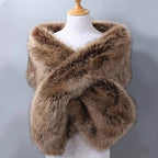 Ivory Faux Fur Shawl