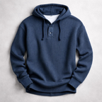 Waffle Knit Henley Hoodie