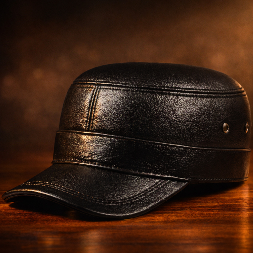 British Vintage Leather Cap