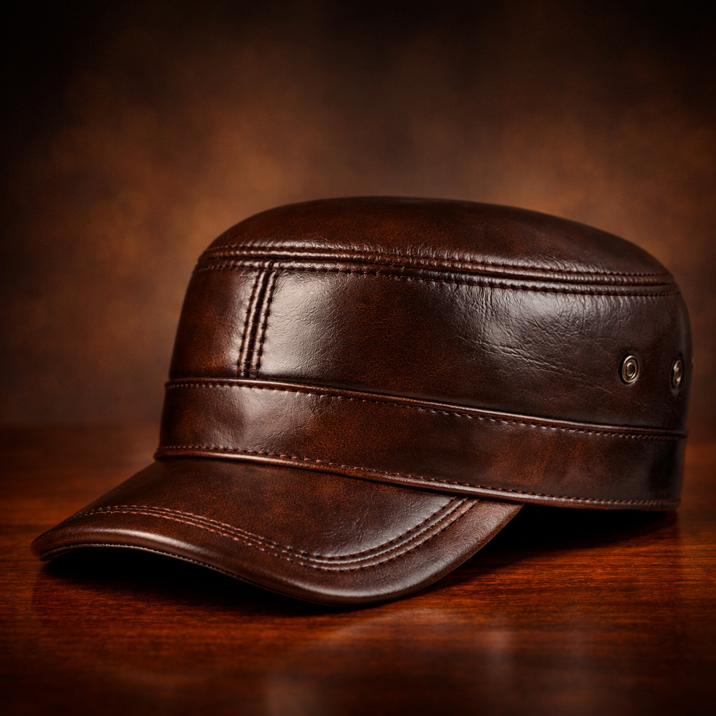 British Vintage Leather Cap