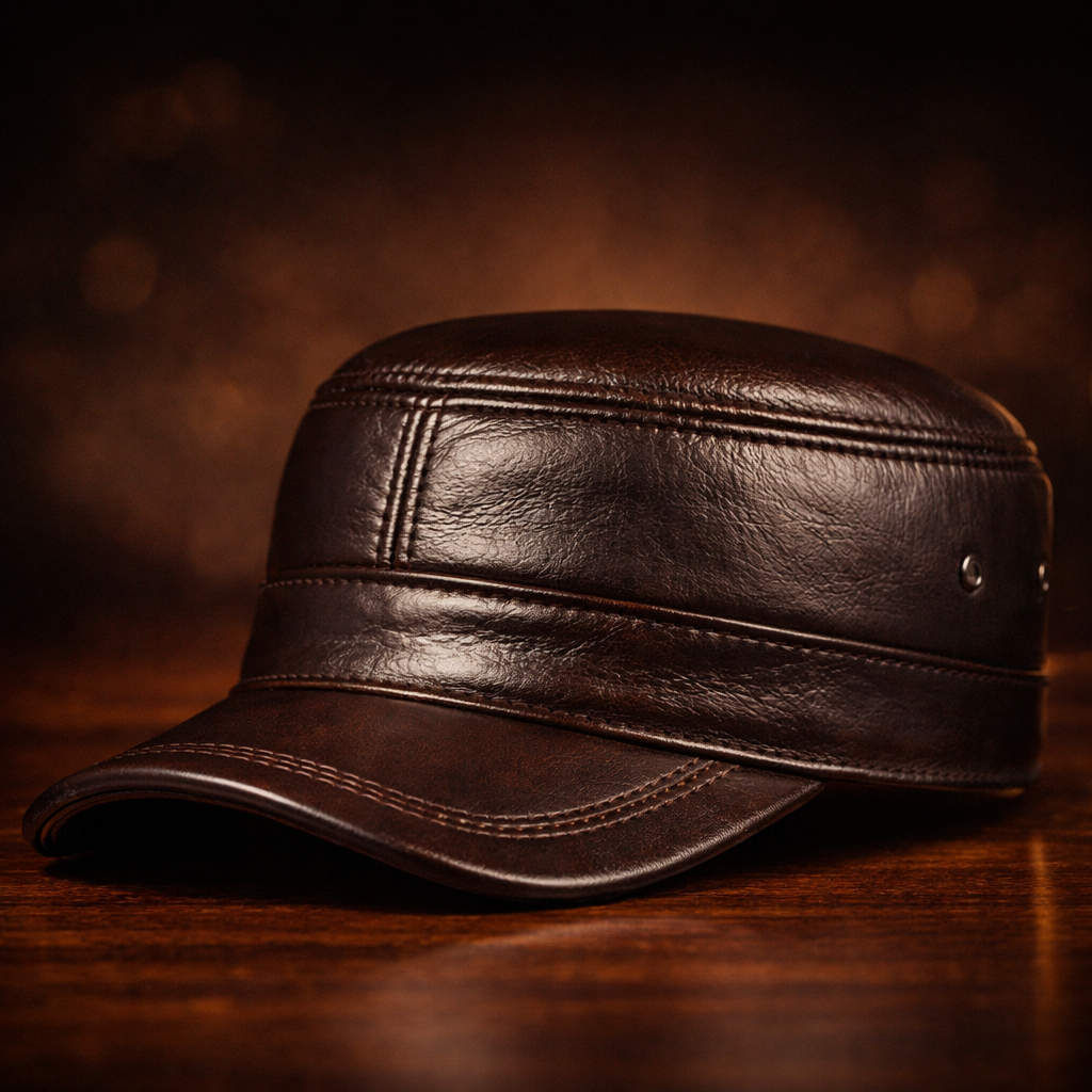 British Vintage Leather Cap