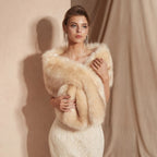 Ivory Faux Fur Shawl