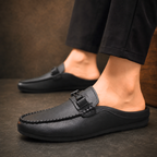 Men's Leather Half Slippers
