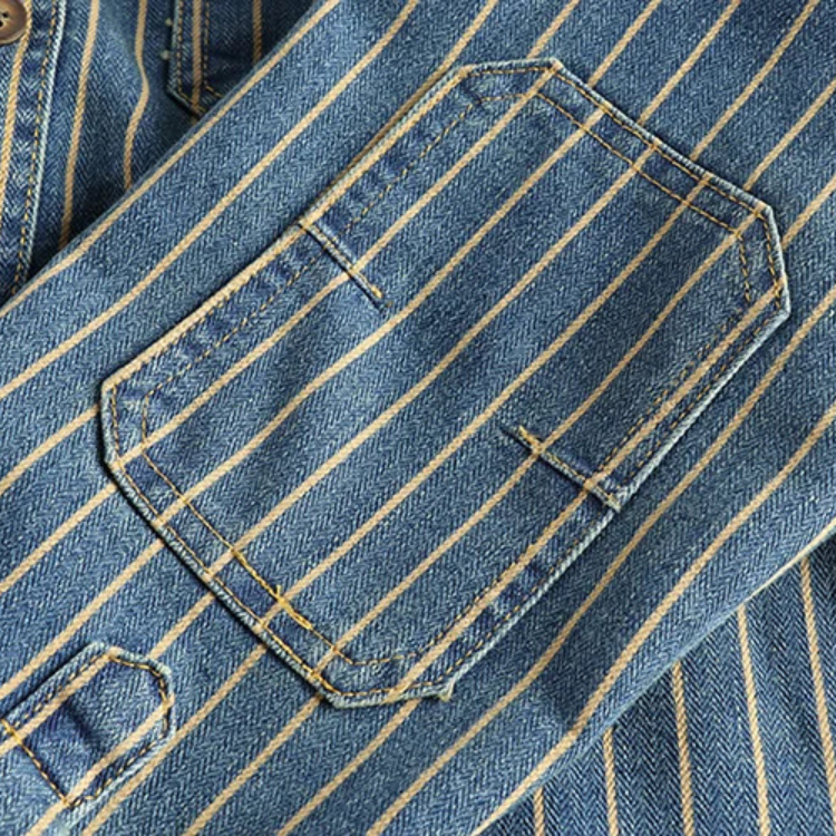 Retro Denim Cargo Shirt