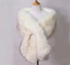 Ivory Faux Fur Shawl