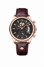 Chronograph Watch Leather Strap