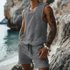 Men's Striped Knit Shirt & Shorts