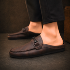 Men's Leather Half Slippers