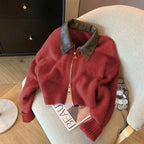 Fitted Knit Bomber Jacket