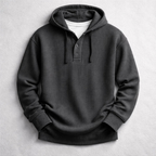 Waffle Knit Henley Hoodie