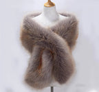 Ivory Faux Fur Shawl