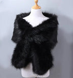 Ivory Faux Fur Shawl