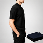 Ribbed Half Collar T-Shirt
