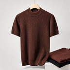Ribbed Half Collar T-Shirt