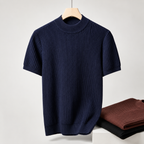 Ribbed Half Collar T-Shirt