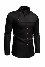 Stand Collar Irregular Button Shirt