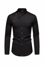 Stand Collar Irregular Button Shirt
