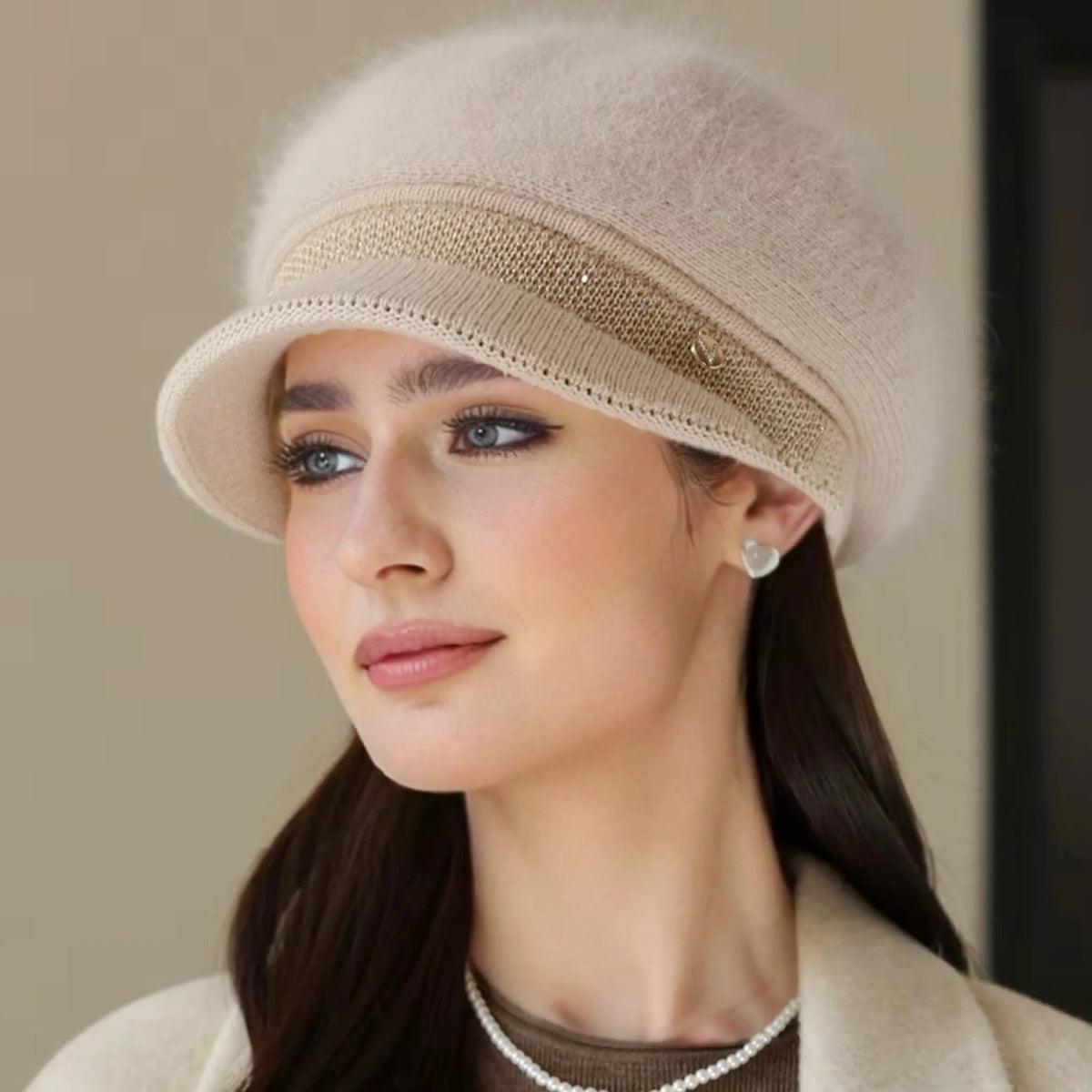 Rabbit Blend Knitted Beanie