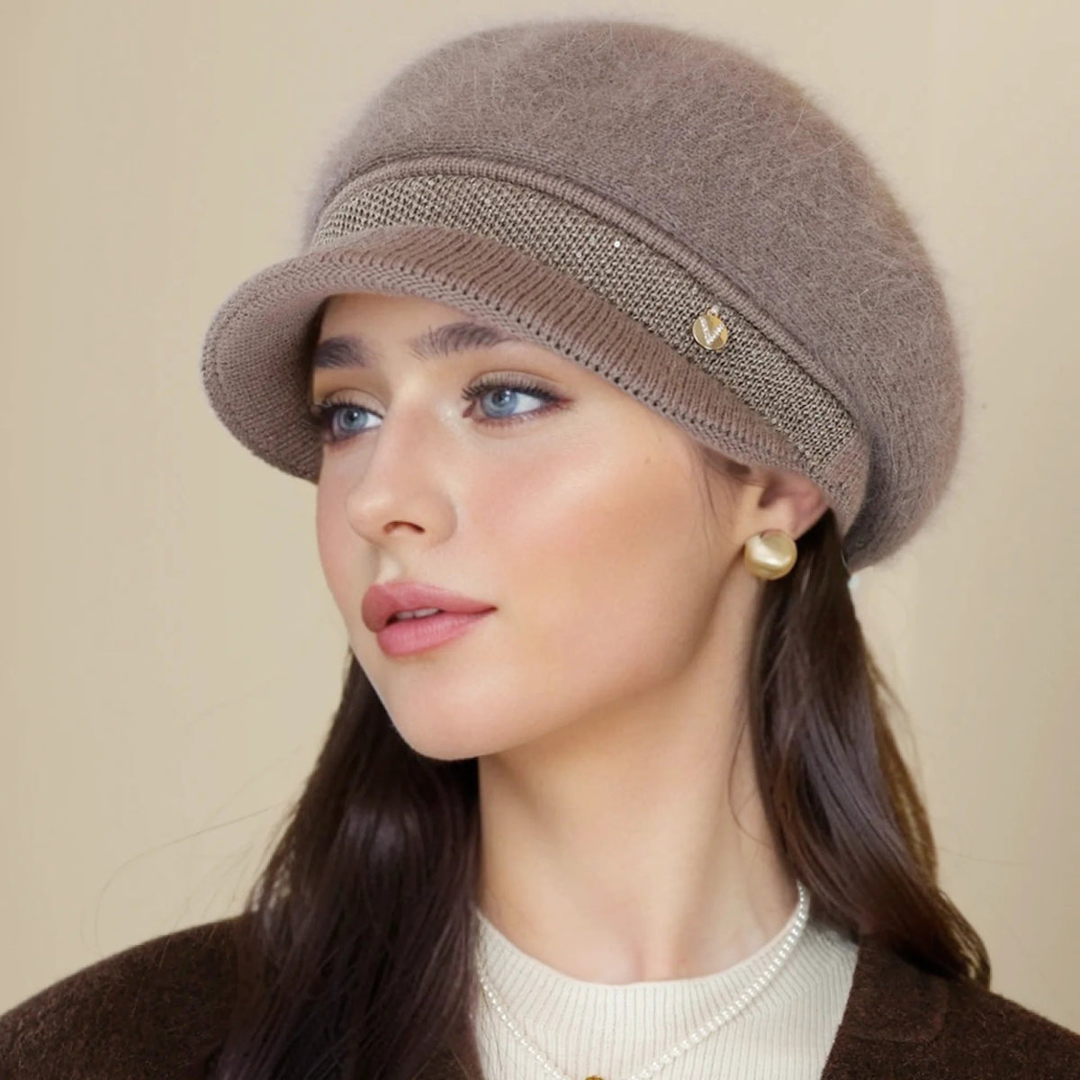 Rabbit Blend Knitted Beanie