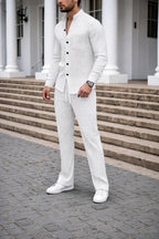 Waffle Knit Casual Suit