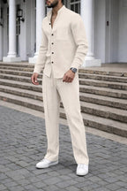 Waffle Knit Casual Suit