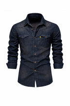 Elastic Cotton Denim Shirt
