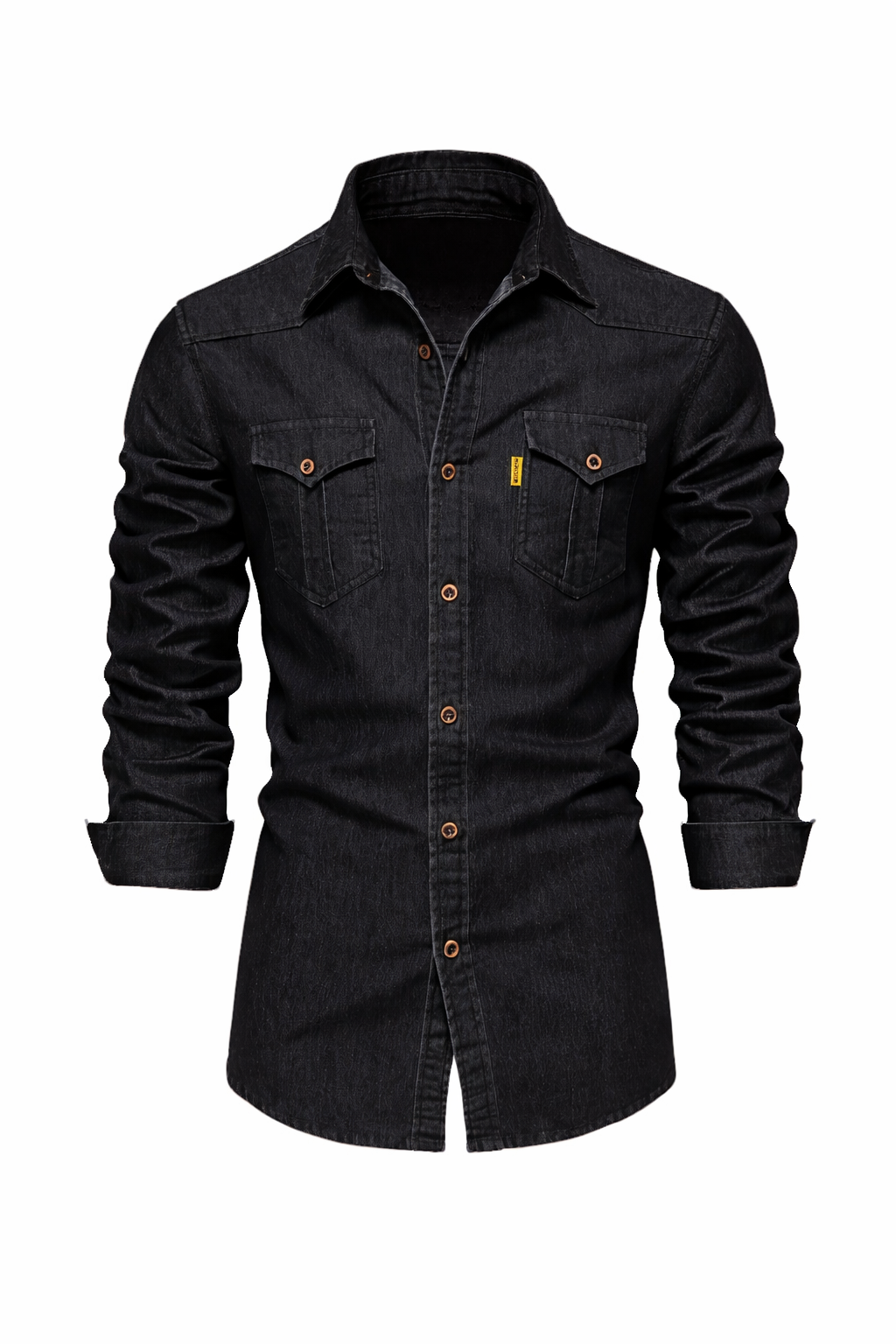 Elastic Cotton Denim Shirt