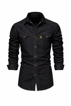 Elastic Cotton Denim Shirt