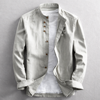 Linen Stand Collar Casual Shirt