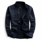 Linen Stand Collar Casual Shirt