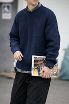 Waffle Knit Crew Sweater