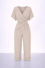 Pleated V-Neck Modern Set