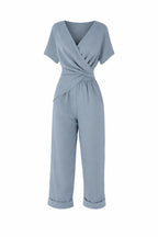 Pleated V-Neck Modern Set