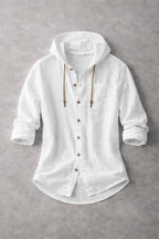 Coastal Linen Hooded Shirt