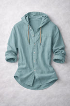 Coastal Linen Hooded Shirt
