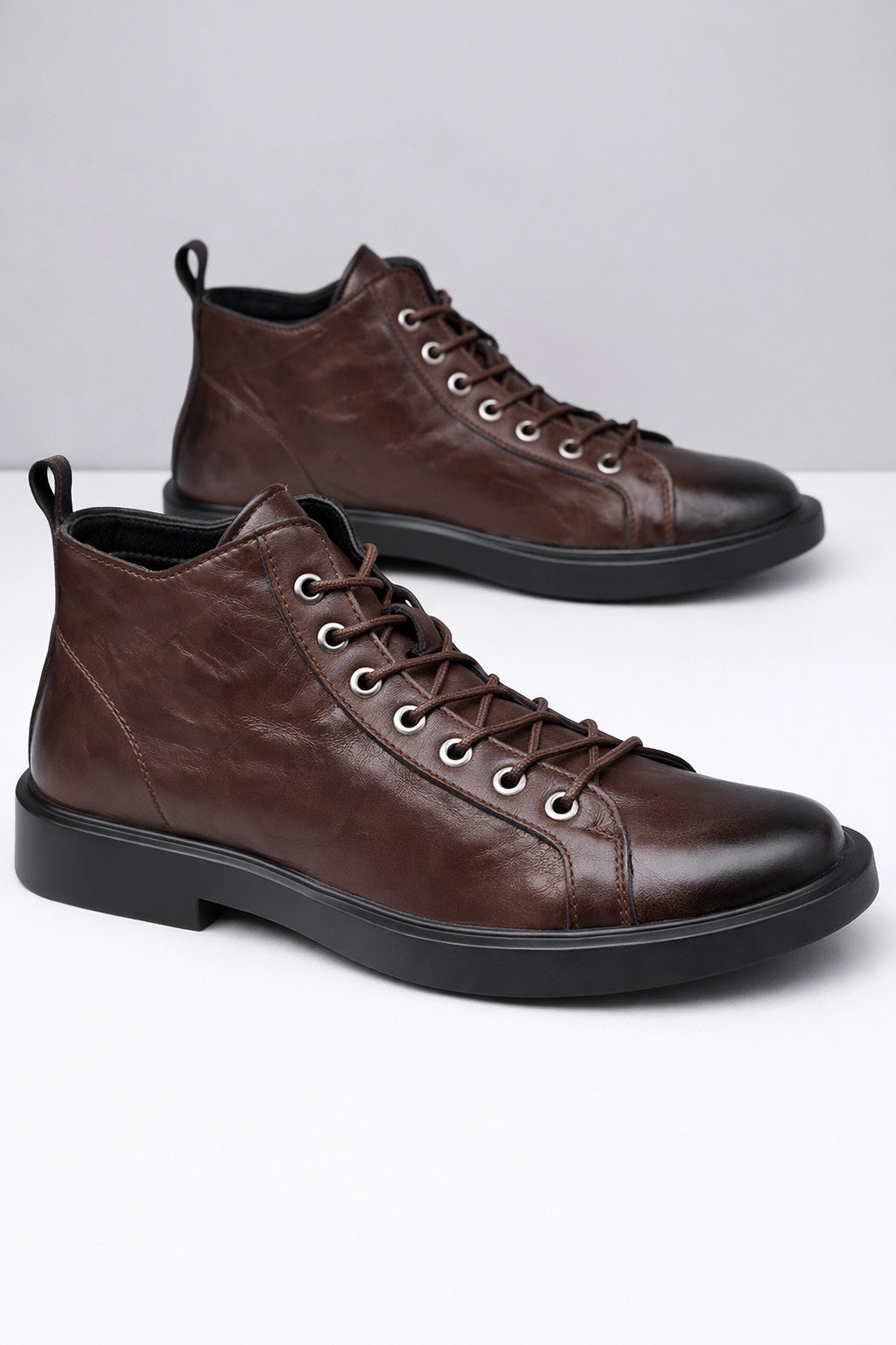 Artisan Leather Loafer Boots