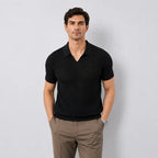 Knitted V-Neck Polo Shirt