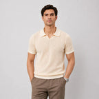 Knitted V-Neck Polo Shirt