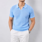 Knitted V-Neck Polo Shirt