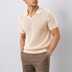 Knitted V-Neck Polo Shirt