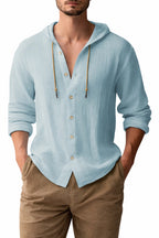 Coastal Linen Hooded Shirt