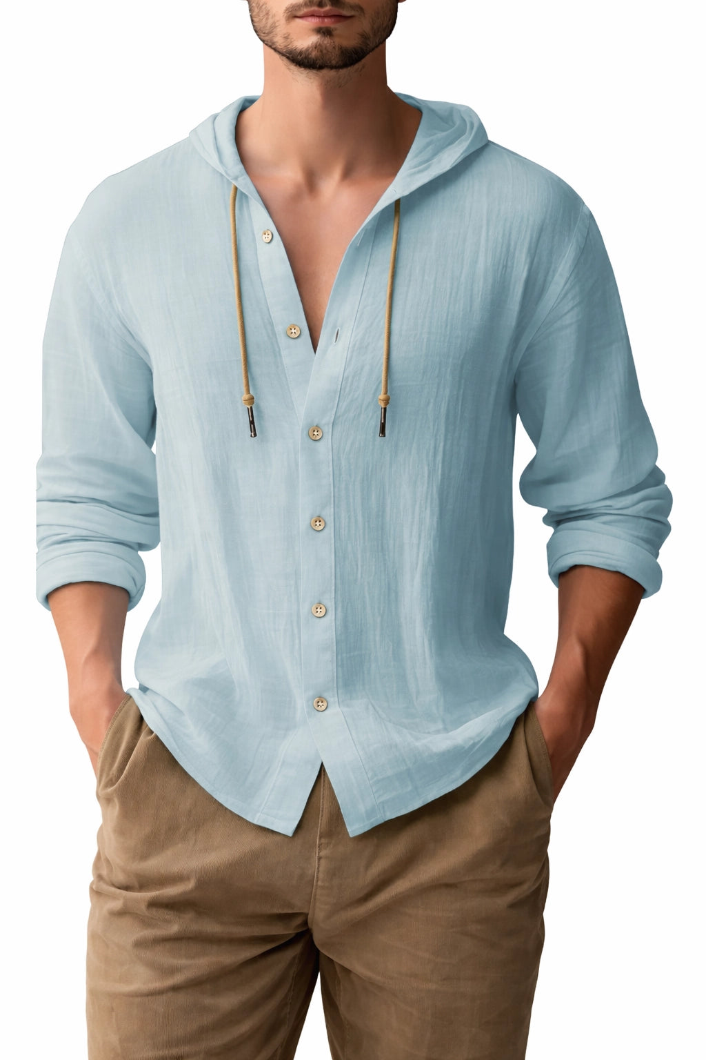 Coastal Linen Hooded Shirt