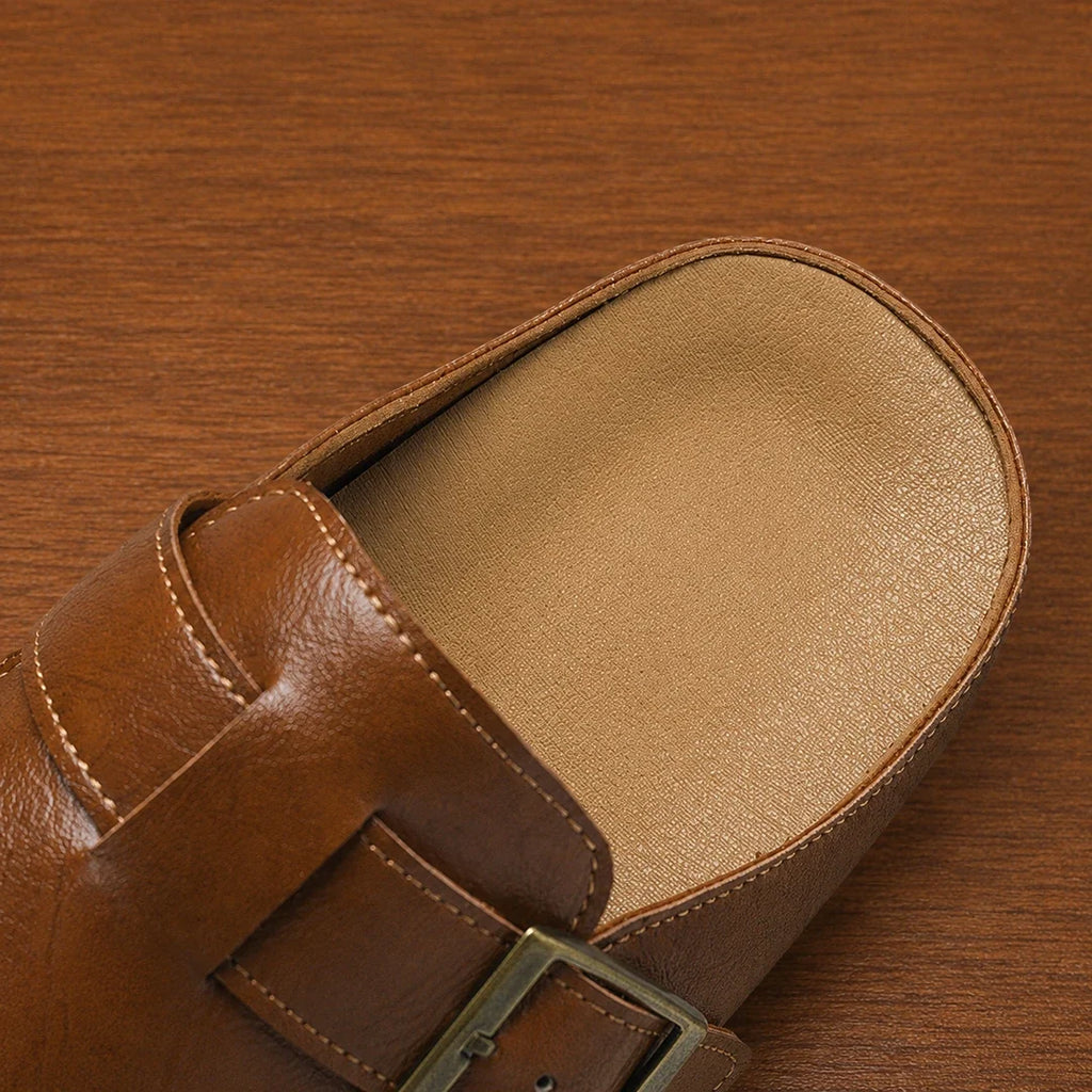 Buckle Backless Slip-On Slides