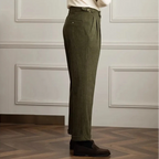 High-Waist Straight Corduroy Trousers