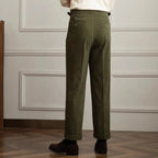 High-Waist Straight Corduroy Trousers