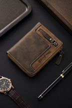 Retro Zipper Short Wallet