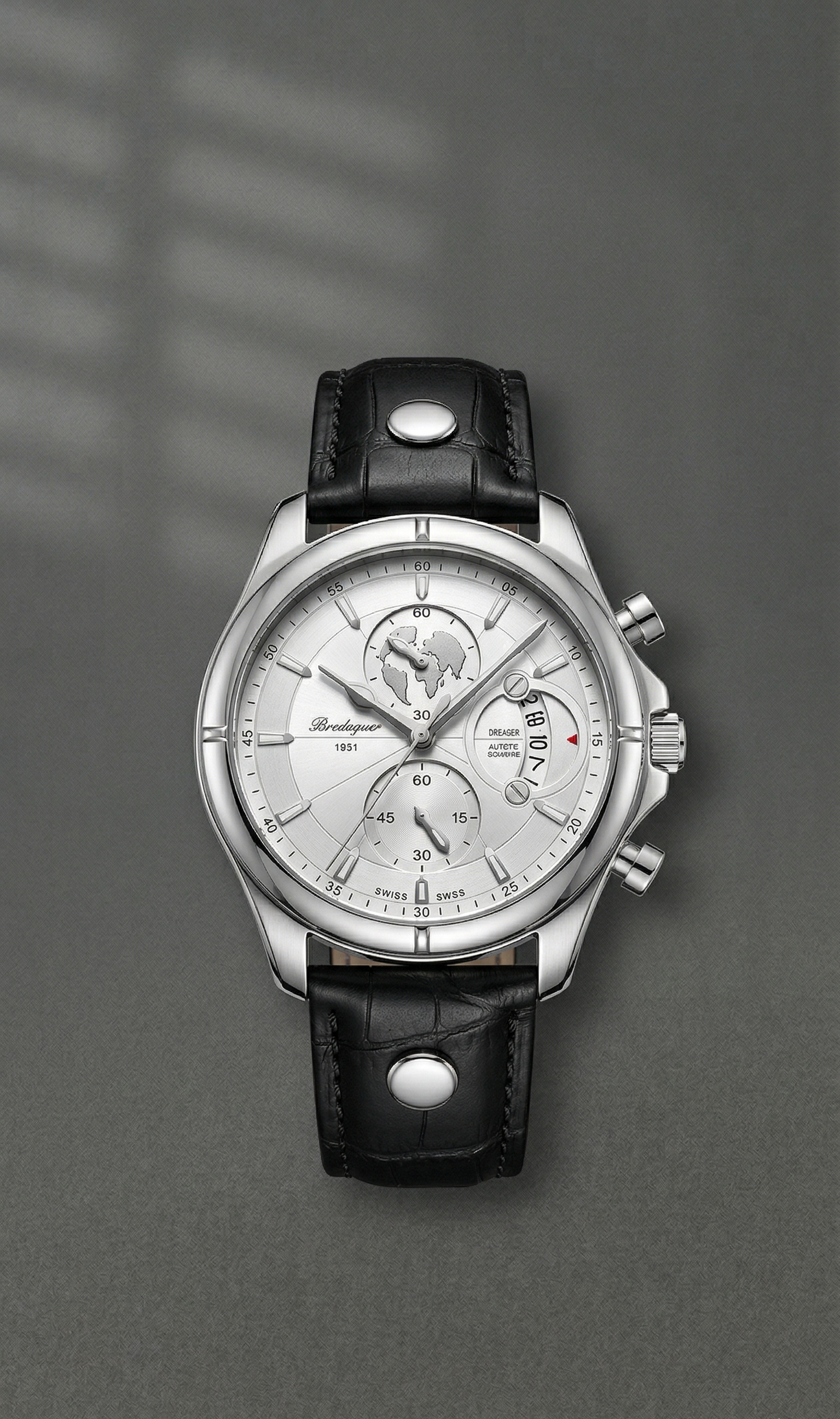 Chronograph Watch Leather Strap