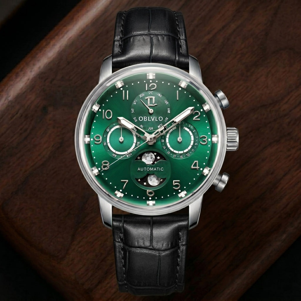 Moon Phase Leather Watch