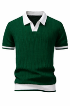 Patchwork Knitted Polo Shirt