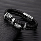 Runes Braided Leather Bracelet